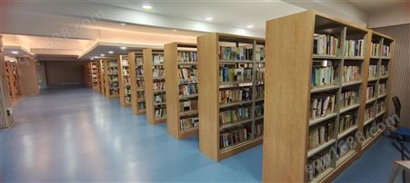 图书馆学校橡木平面单双面钢木书架元正木业源头工厂可出投标方案