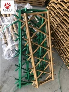 勃鸿定制 304不锈钢装饰管 公园景区栏杆圆管 镀色木纹管 竹节管