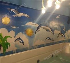 专业团队 3d墙绘海洋动物 艺术彩绘 环保无害 幼儿园墙体壁画