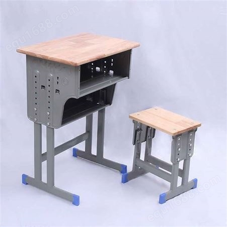 升降式单人课桌椅 木质学校课桌家用写字桌凳套装单人学生课桌椅