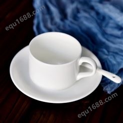 纯白骨瓷咖啡杯碟 咖啡具套装 餐厂家批发定制