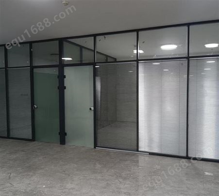 锦良装饰 办公室钢化玻璃隔断 内铝外铝高隔间 防噪 可定制