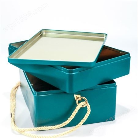 食品双层礼盒定制 带金色提手饼干月饼盒 支持来样制作