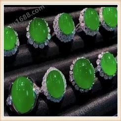 天然正阳绿满绿色单珠玉珠子手串珠链项链 高价回收各种珠宝首饰