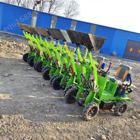 500-12充气轮胎多功能农用小型装载机 电动四驱推土机 养殖场清粪铲车