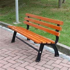 广场休闲座椅公园椅庭院塑木铸铁条椅室外防水防腐带靠背户外长椅