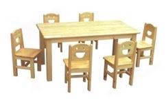 幼儿园、早教中心、亲子园、儿童实木桌椅环保松木课桌