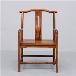 天一美家新中式会所家具茶椅简约胡桃实木椅子禅意茶台主人椅
