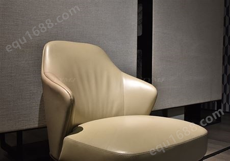 天一美家意式极简真皮沙发椅客厅家用创意设计师休闲单人软包椅子