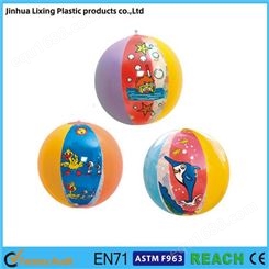 充气沙滩球 pvc充气球 六片球 儿童卡通动漫充气球戏水球