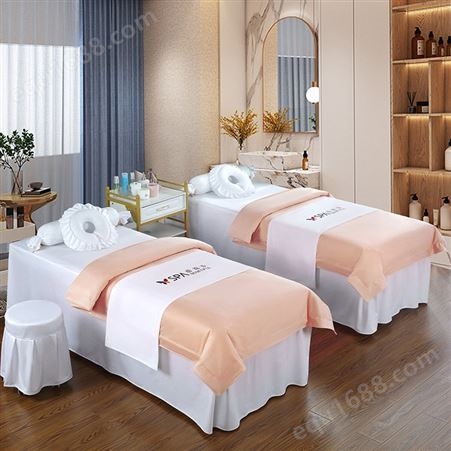 郁金香 美容院专用真丝棉床上用品简约纯色四件套 60*190cm
